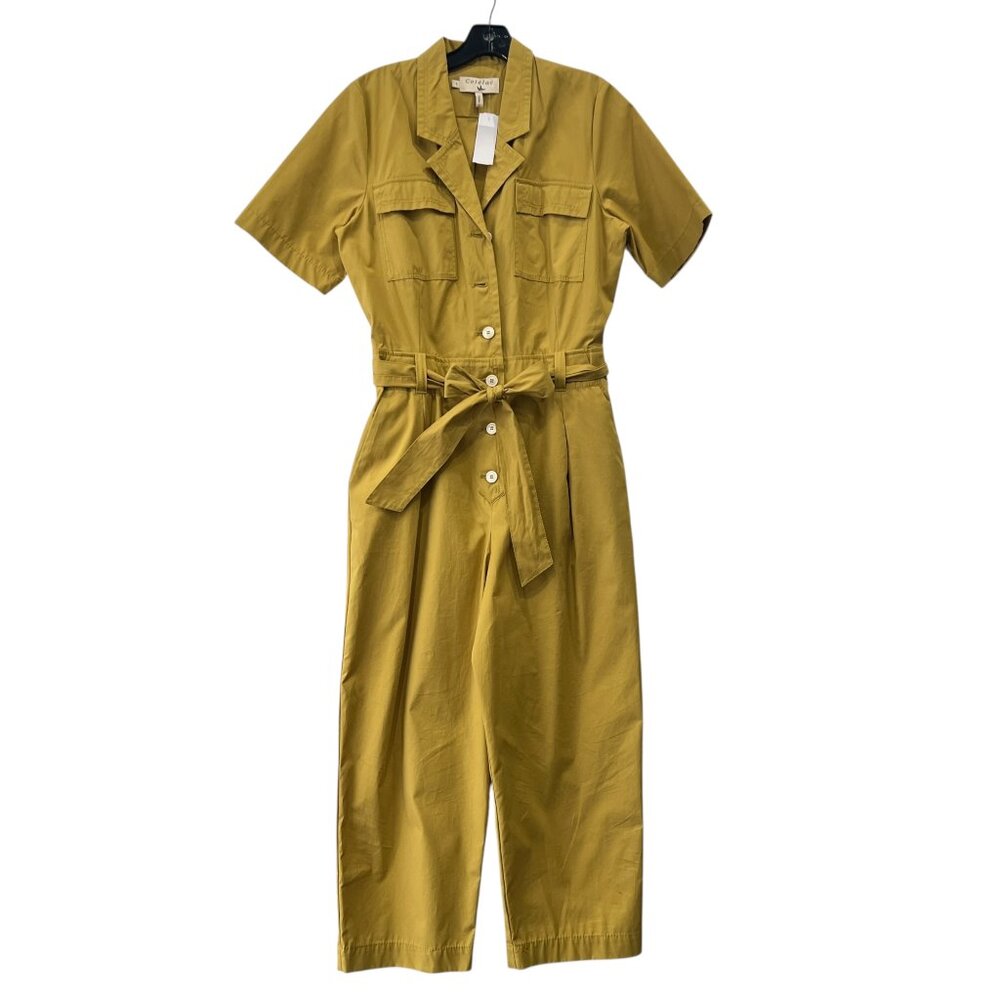 Cotelac Mustard Yellow Belted SS Jumpsuit size 2